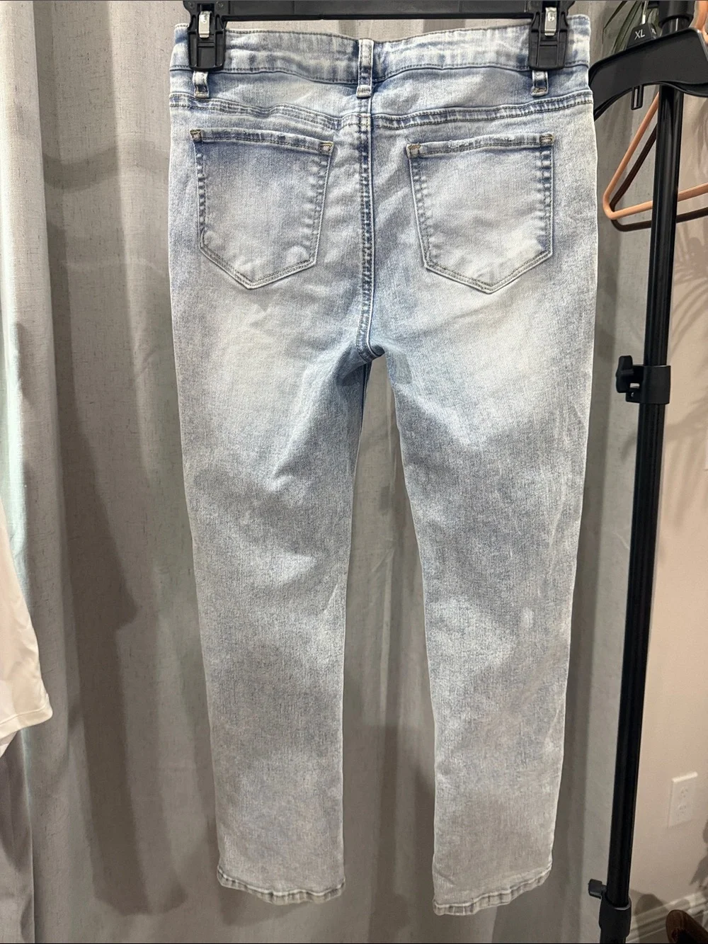 Hippie Rose Pale Blue Floral Skinny Jeans